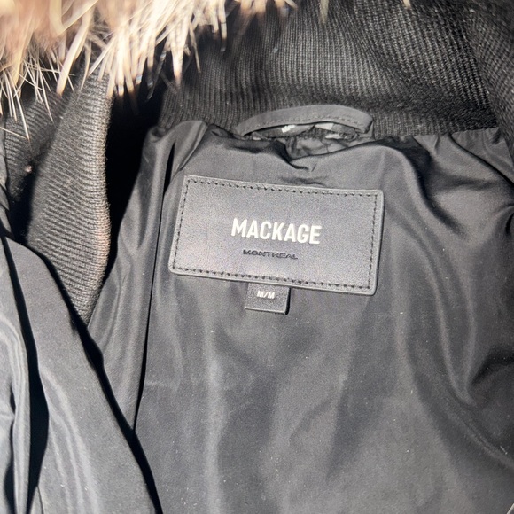 Women’s Mackage Black Puffer Coat with Natural Fur Trim - Picture 3 of 8